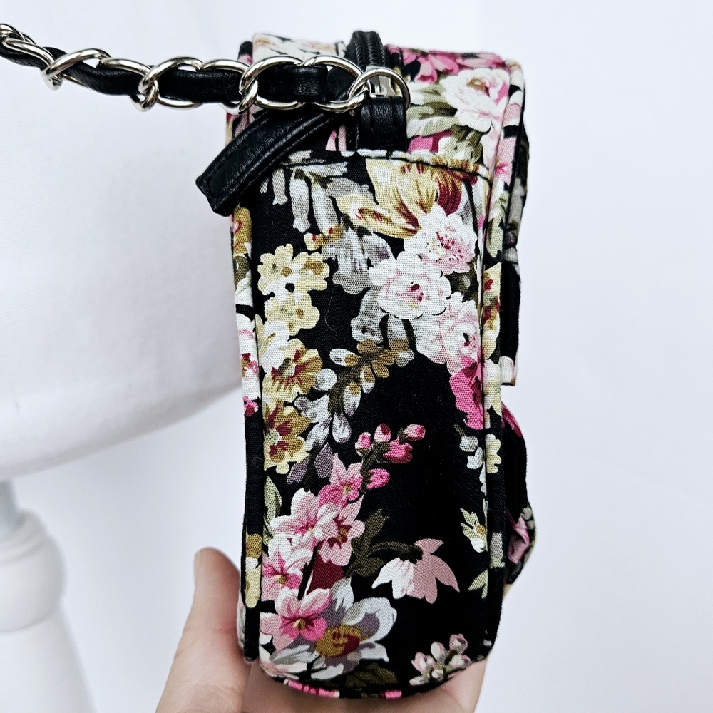 Vintage 90's Womens Candie's Black Floral Crossbody Bag Purse With Bow NWOT - Picture 6 of 13